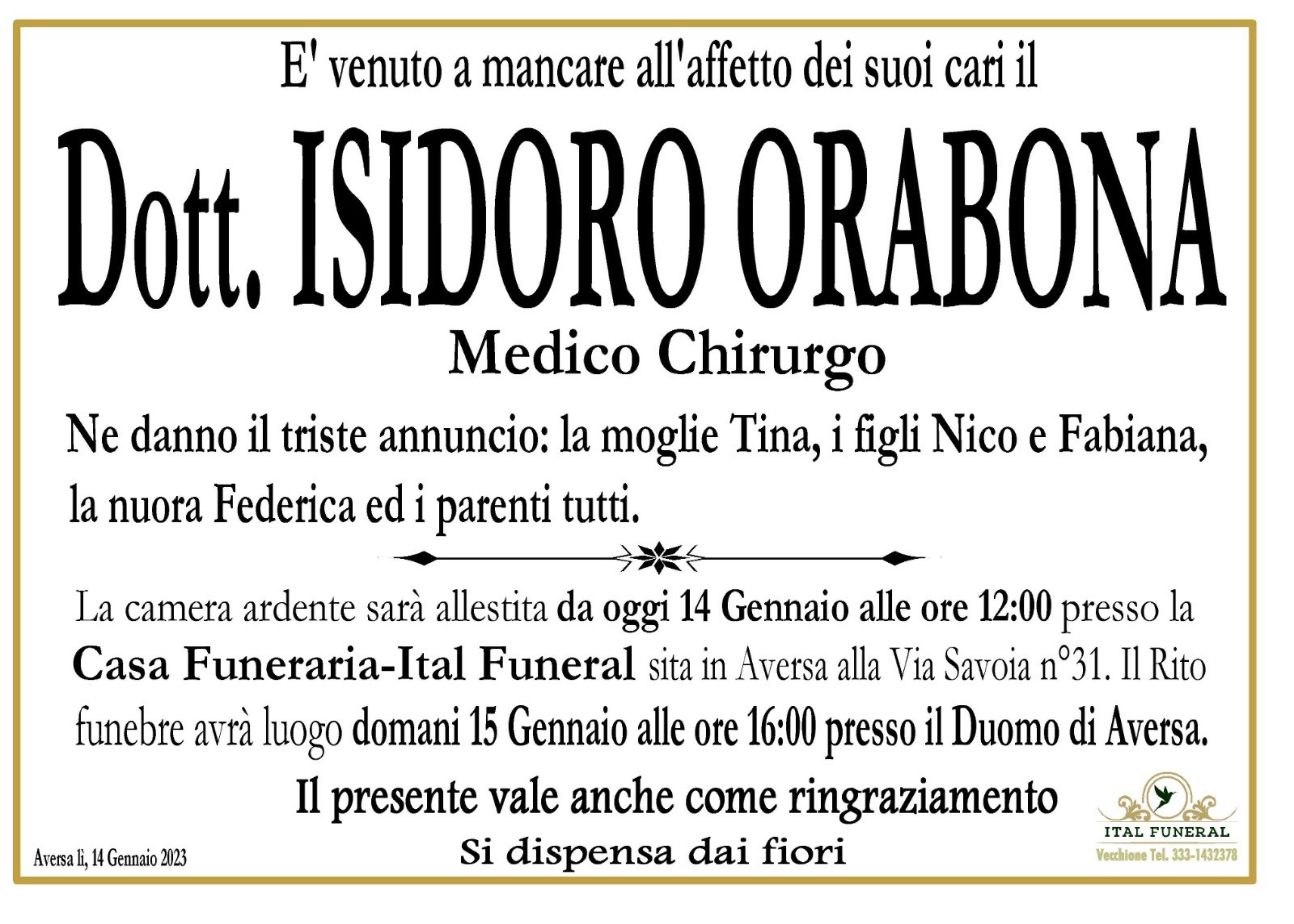 Dott. Medico Chirurgo Isidoro Orabona